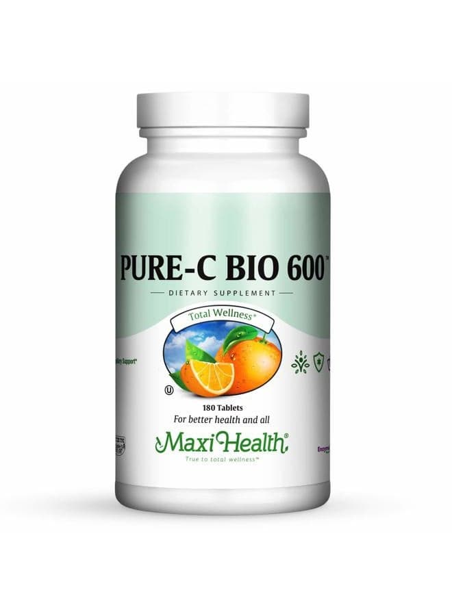 Pure-C-Bio 600 - with Bioflavonoids - Immune & Capillary Support - 180 Tablets - Kosher