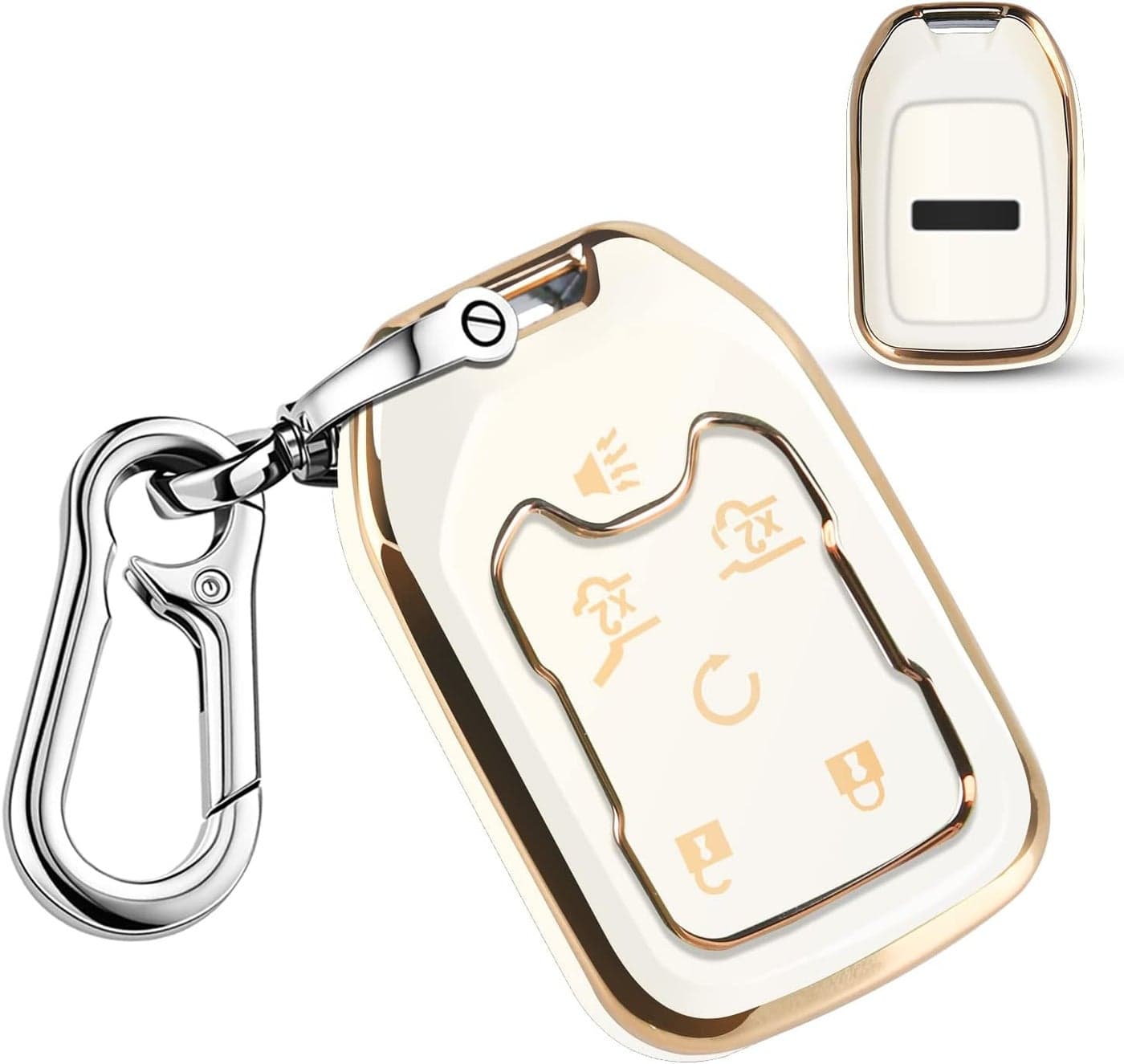 QBUC TPU Key Fob Cover Protector Case with Keychain for GMC and Chevrolet Models