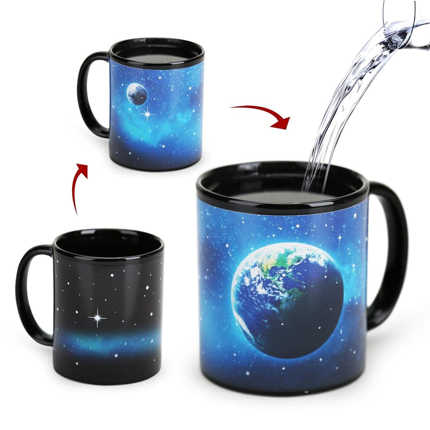 MUGKISS Color Changing Mug 11oz Ceramic Heated coffee mug of Novelty Moon System Mug Awesome Gift for Family Friends and Lover