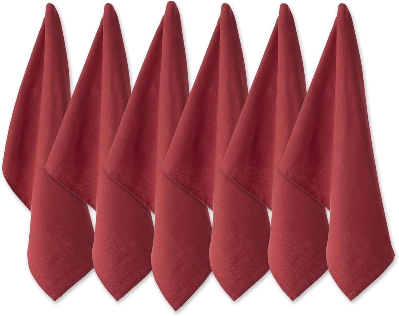 DII Basic Solid Dishtowel Collection Cotton Flat Woven Small Set 18x28 Barn Red 6 Piece