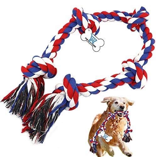 THE DDS STORE Large Size Dog Rope Toys for Aggressive Chewers, Cotton Rope Dog Chew Toys, Tug of War Toy, MixColor