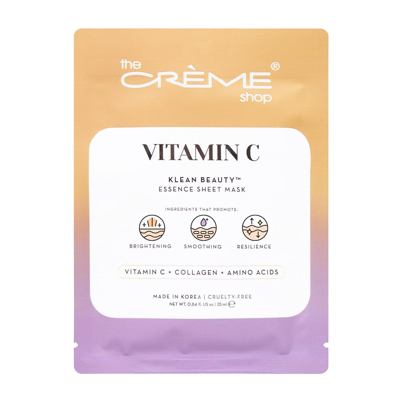 The Crme Shop Korean Skin Care Vitamin C Face Sheet Mask Anti Aging Dark Circles Wrinkles Increases Collagen Production for Sensitive Oily Dry Skin Type 5 Sheets Set