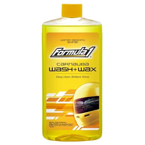 Formula 1 Car Wash and Carnauba Wax, 2-in-1 Car Cleaning Soap for Auto Detailing, Removes Tough Dirt and Leaves a Brilliant Shine (16 ounces)