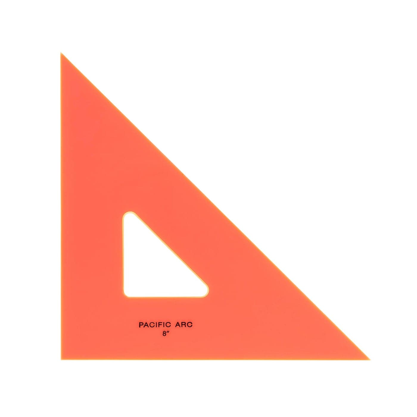Pacific Arc Drafting Triangle 8inch 4590 Degrees Fluorescent Orange
