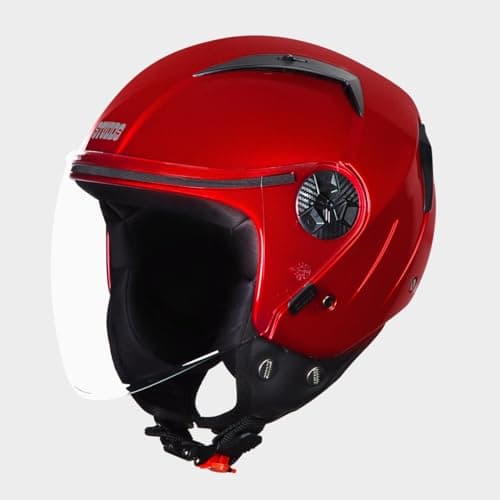 STUDDS Vogue ISI Certified Open Face Motorcycle Helmet for Men and Women with Clear Visor
