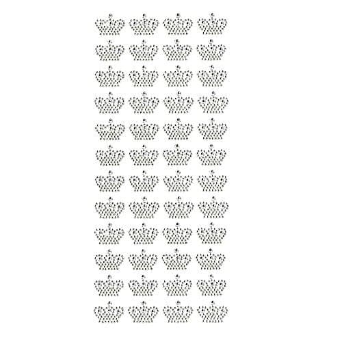 Homeford Royal Crown Rhinestone Stickers, 3/4-Inch, 48-Count (Silver)