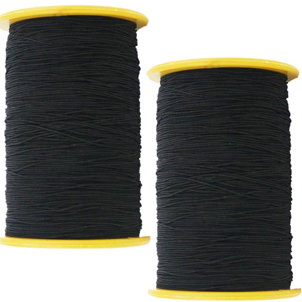 TIHOOD 2PCS 05mm Thickness 547 Yard Elastic Thread Black