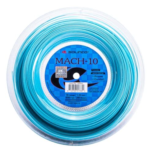 Solinco Mach10 CoPolyester Tennis String Reel 656 ft 200 m Explosive Power Superior Feel Tension Maintenance CloudFORM Technology Soft Durable Performance String 18