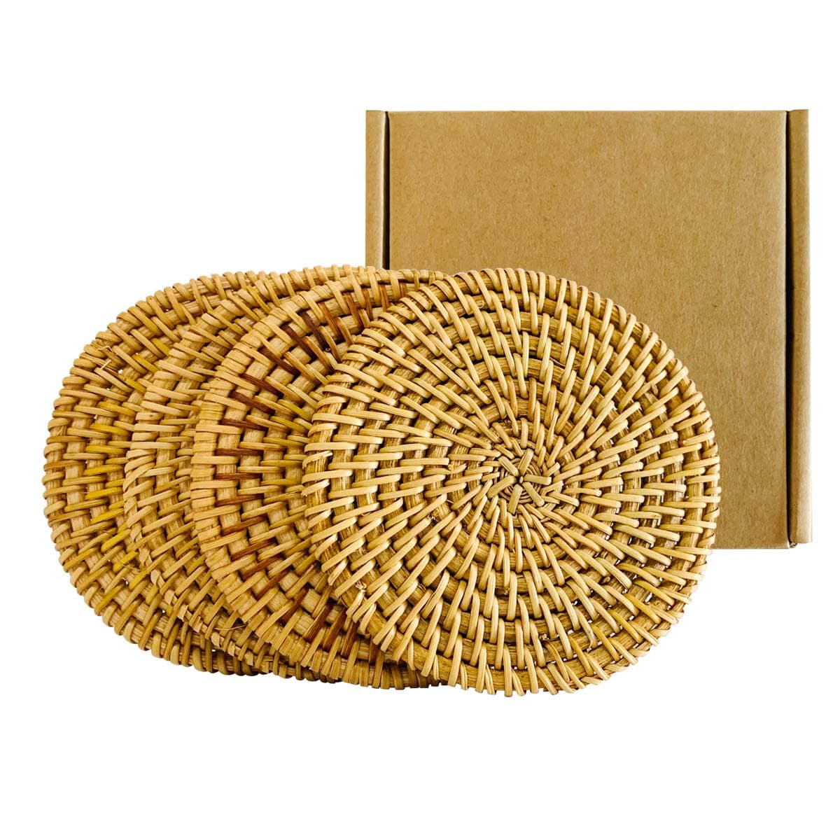 Handmade Braided Drink Coasters 4 Pcs Unique Present for FriendsBirthdayLiving Room DecorHoliday Party 394 Round
