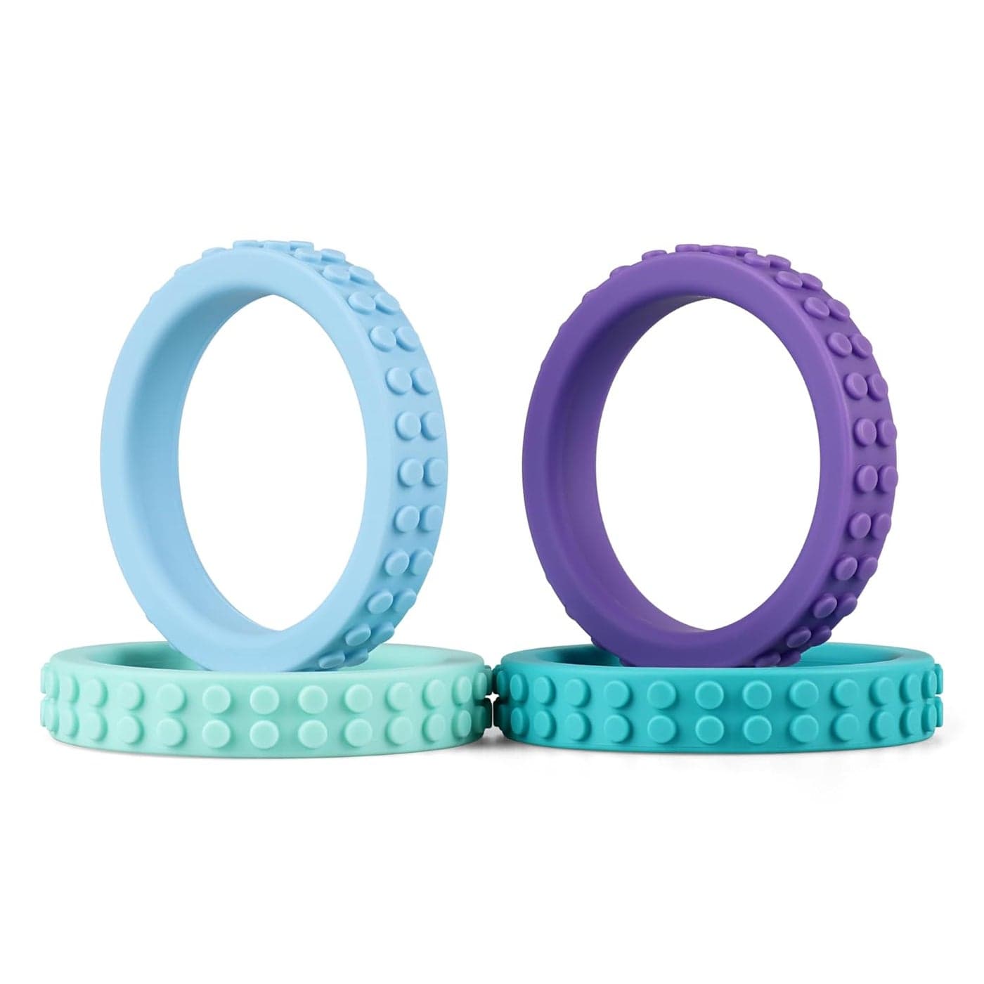 Silicone Chew Bracelets for Kids - 4 Pack