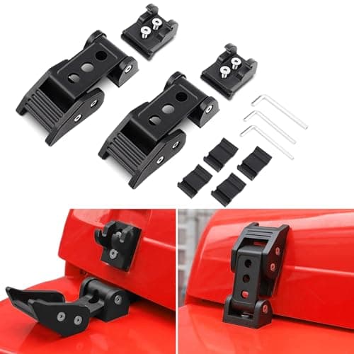 ZAMLIE for Jeep JK Hood Latches 20072018 Aluminum Hood Latches Set Hood Clamp Lock Bonnet Latch Hood Fastener for Jeep Wrangler Bonnet Lock Latch 1 Pair for Jeep Wrangler Hood Latch