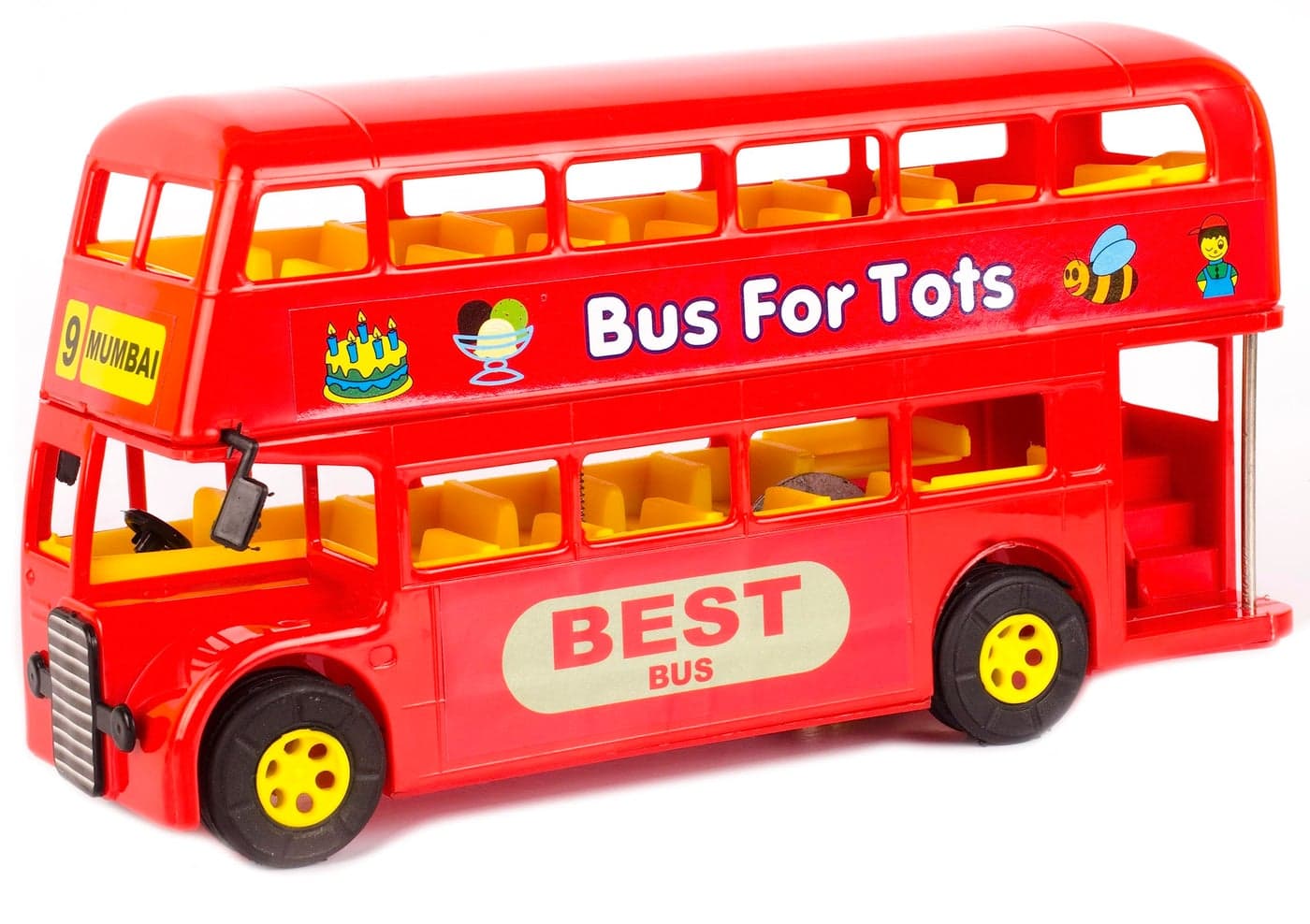 Prime Double Decker City Bus of Mumbai - Vehicle Friction Toy, Age: 3 Years & Above, Color: Red