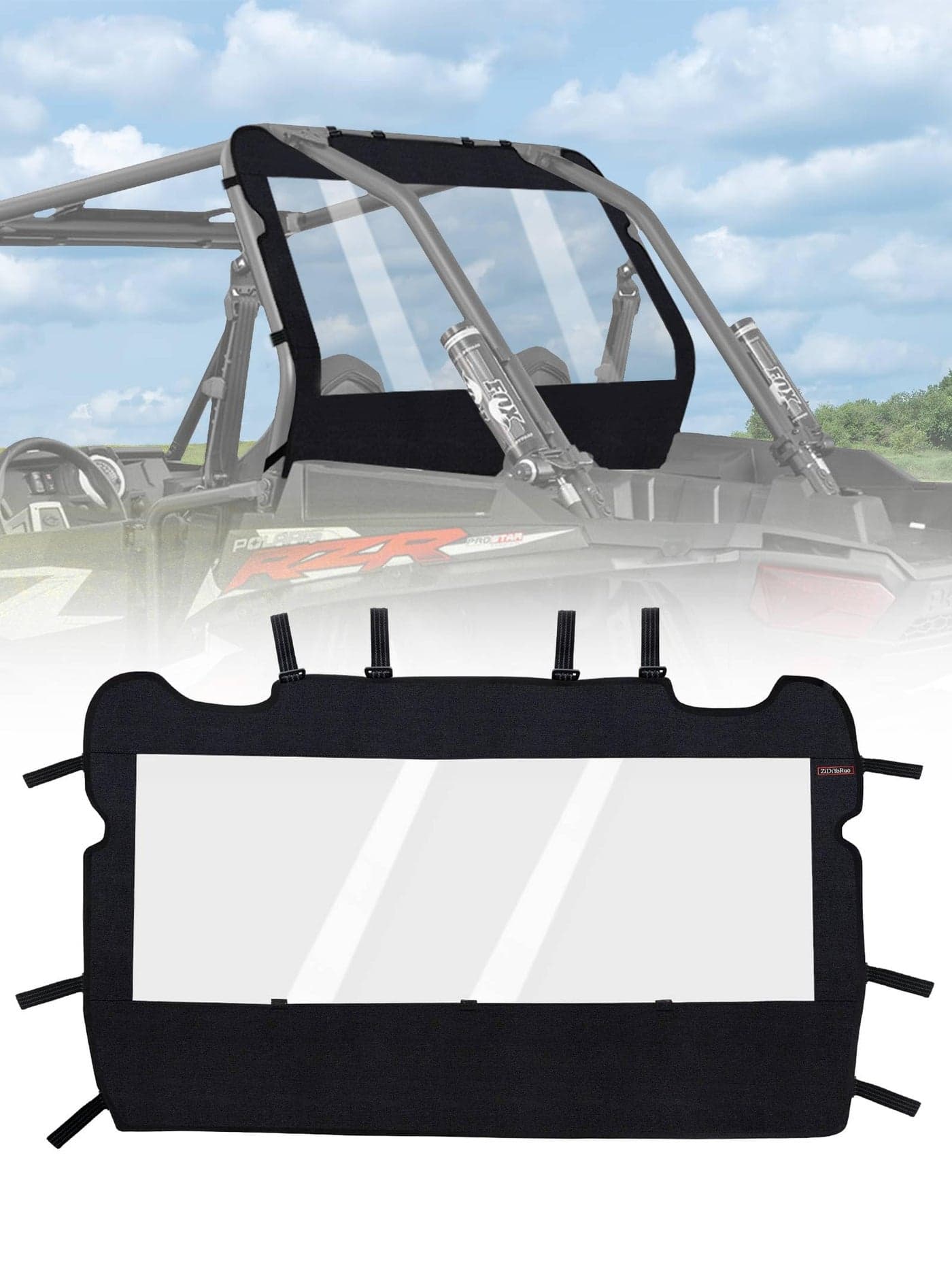 ZIDIYORUO UTV Soft Rear Windshield Polaris RZR Back Window Durable Easy Install Compatible with RZR XP 1000 TURBO 20142023 Rear Wind Cover Keeps AirRainDustPebblesMud Away from Seats