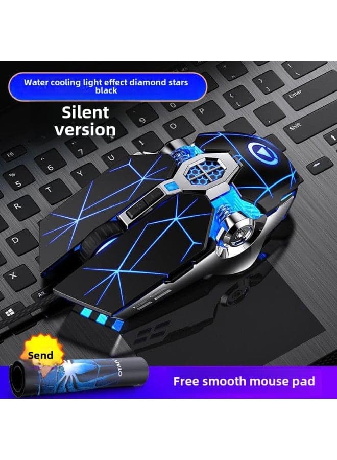 Mechanical Gaming Mouse Wired E-sports Lol Desktop Laptop Desktop Computer Office Silent Mute-Color:Ghost Black
