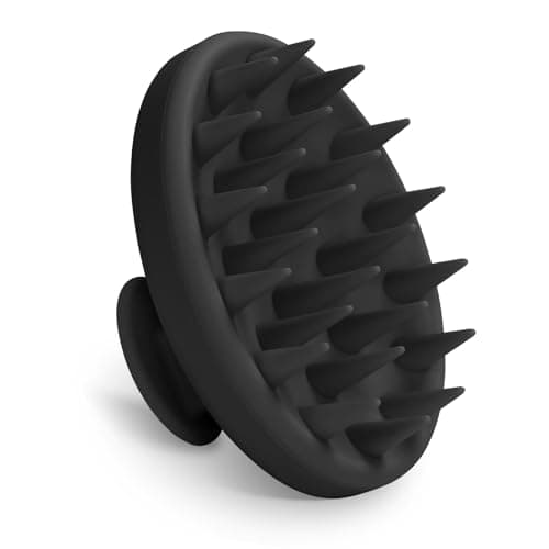 Meartchy Silicone Scalp Massager, Scalp Scrubber for Hair Growth with Soft Bristles, Scalp Exfoliator Brush Dandruff Removal Shampoo Brush for Wet Dry Scalp Care (Black)