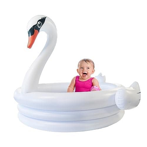 White Swan Inflatable Kid Pool 48 Baby Kids Blow Up Pools for Summer Outdoor Kid Swimming Toys for Boys Girls Play Center Kiddy Inflatable Outdoor Swimming Pool for Toddler 13