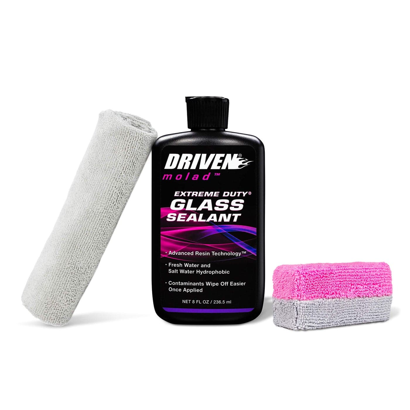 DRIVEN Extreme Duty Glass Sealant Kit Salt Water and Fresh Water HydrophobicContaminants Clean Off Easier Once AppliedIncludes Sealant Sponge and Towel 8 Fluid Ounces