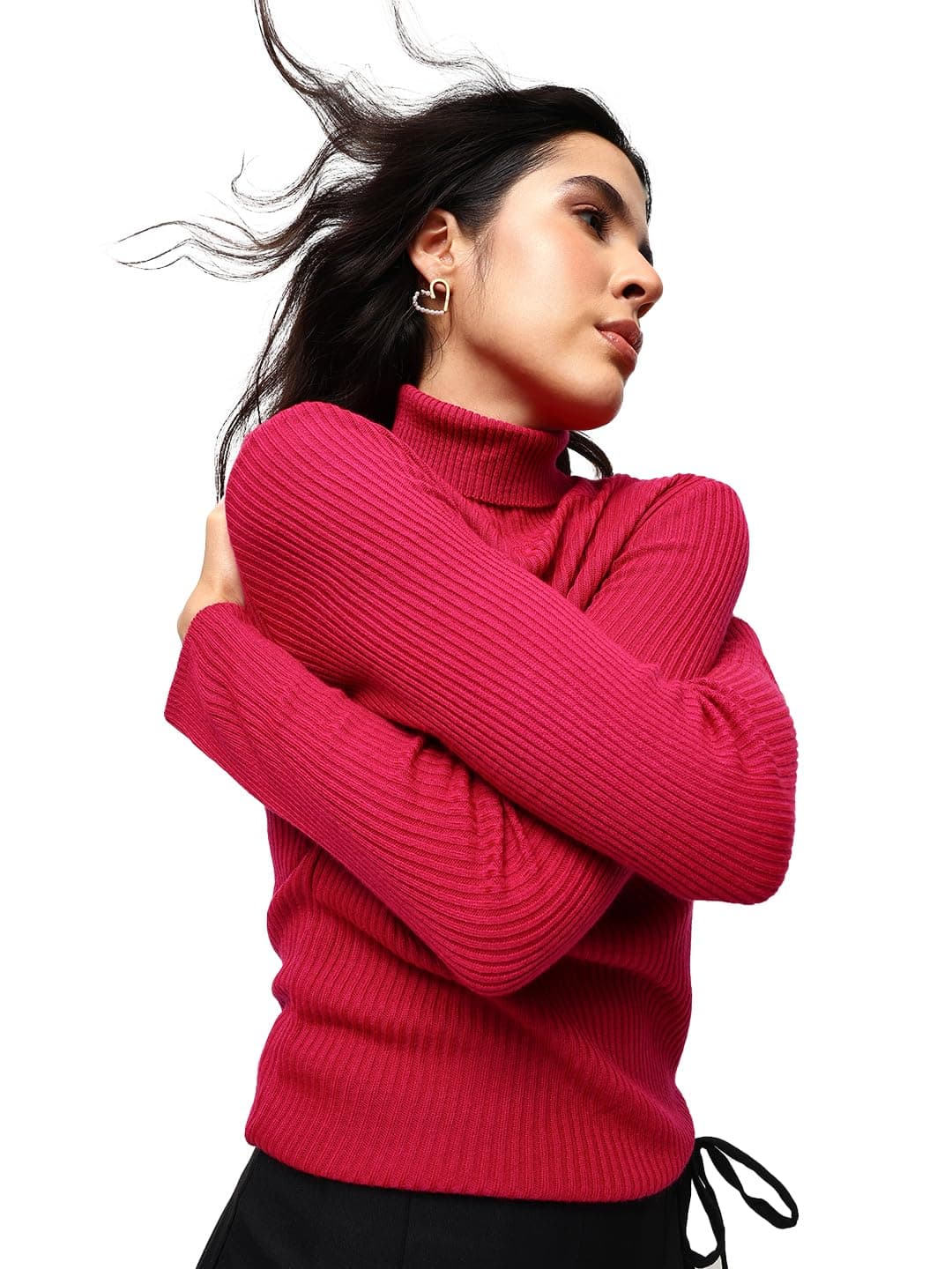 High Star Women Acrylic Solid Long Sleeves Turtle Neck Sweaters_HSWSWW23021_MC13_XL