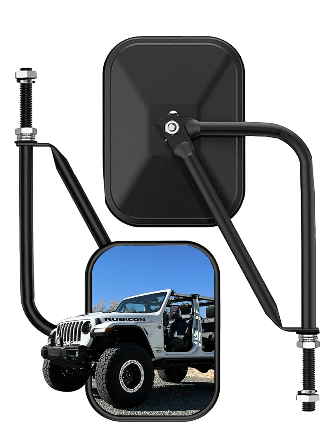 SUNPIE Wrangler Mirrors Doors off Compatible with Jeep Wrangler CJ YJ TJ JK JL 19872025 Side View Doorless Mirror for Topless Wrangler with Quicker Door Hinge Install 2 Packs Rearview Mirrors