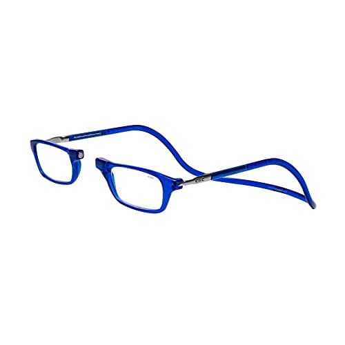 Clic Magnetic Reading Glasses for Men or Women, Computer Readers, Original (S-M, Blue, 2.50 Magnification)