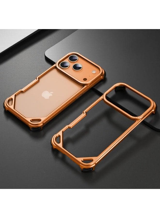 Suitable for iPhone 17ProMax/17Pro metal frame hollow mobile phone case anti-fall protective cover