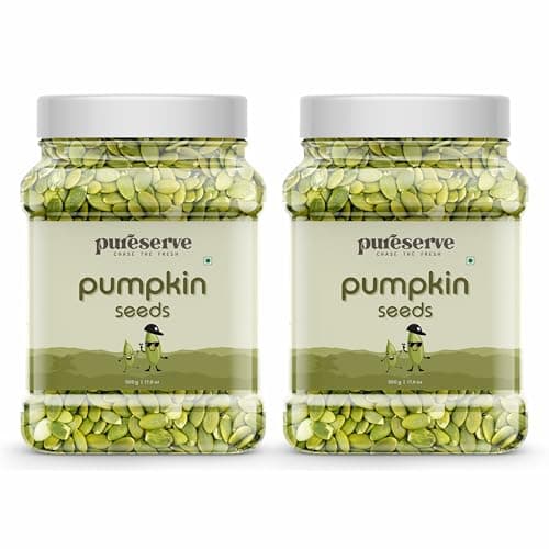 Pureserve Pumpkin Seeds 1Kg (500g×2) – Premium AAA Grade Superfood | High in Protein, Fiber & Antioxidants | Boosts Immunity & Supports Weight Management | Perfect Healthy Snack for Eating