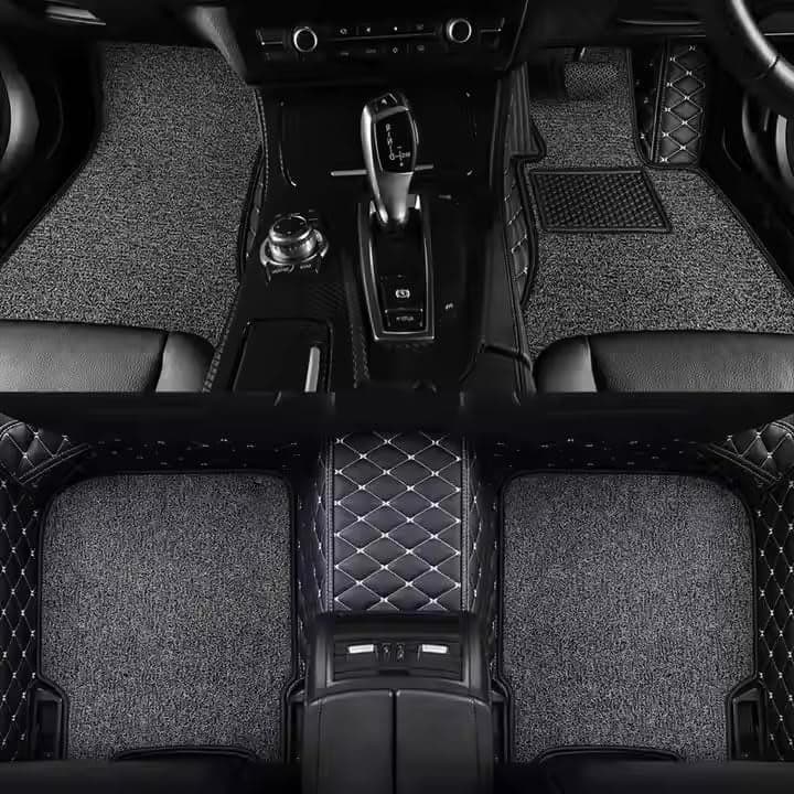 SINEX 7D car mat Full Set for Maruti Suzuki Celerio (Model : 2021-2025) || Luxury Leather Double Car Floor Mat Complete Set || 100% Waterproof and Washable || Color : Black