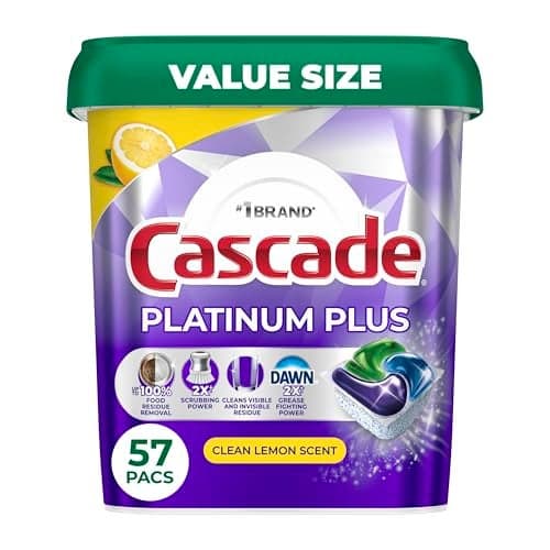 Cascade Platinum Plus Dishwasher Pods Dishwasher Detergent Dish Detergent Soap Lemon 57 Count