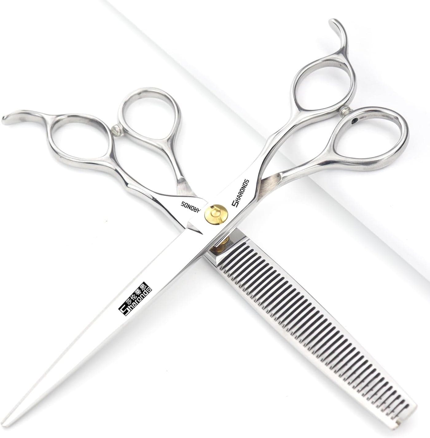 Professional Hairdressing Scissors Hair Cutting Scissors Shears set for Barber Salon 7 inch 2pc