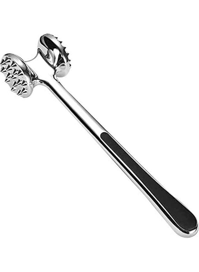 Meat Tenderizer Hammer with Comfort Grip Handle silver 290grams