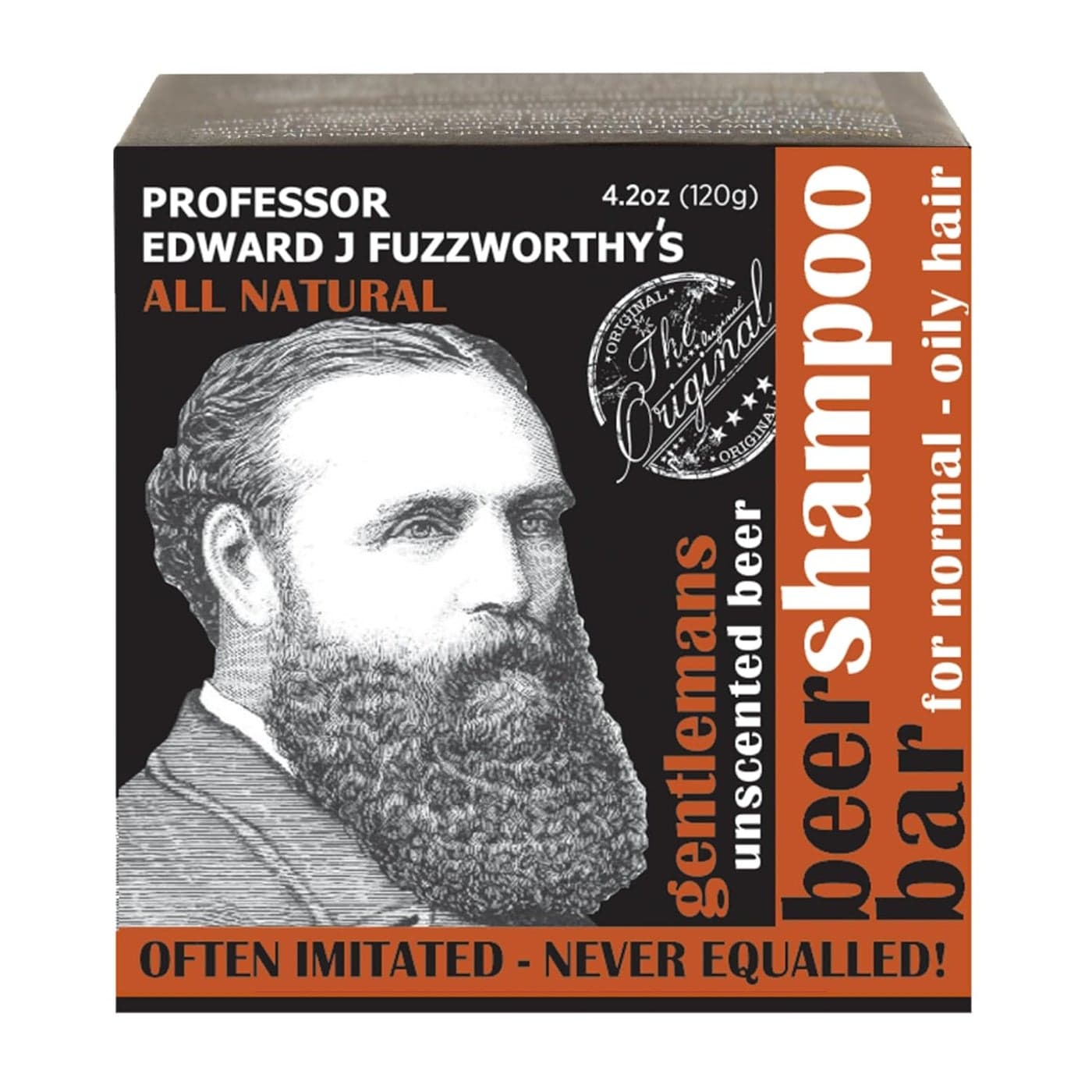 Professor Fuzzworthys Gentlemans Beer Shampoo Bar for Men Normal Dry Oily Hair Unscented with All Natural Conditioning Oils From Tasmania Australia