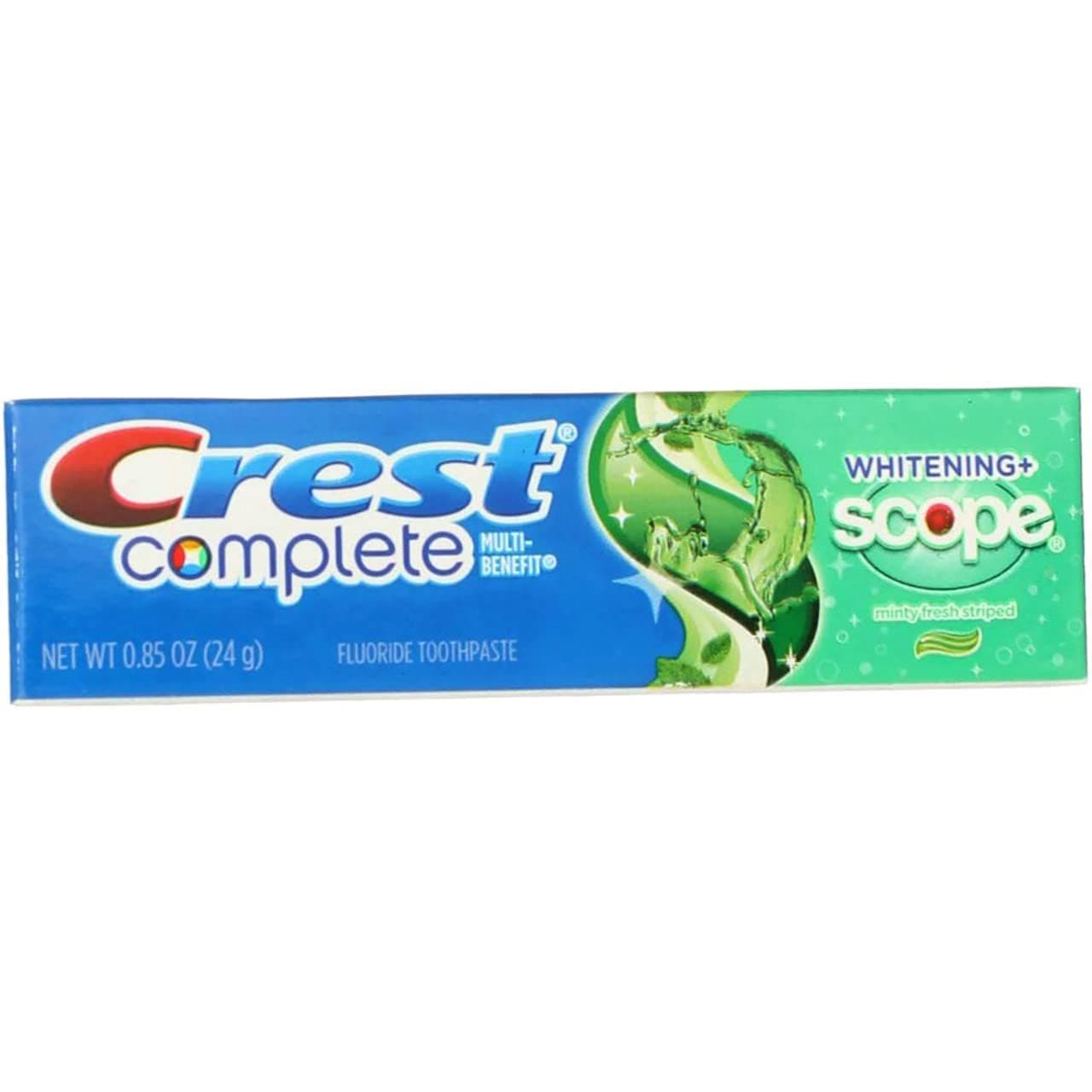 Crest Complete Whitening Plus Scope Minty Fresh Toothpaste Travel Size TSA Approved 085 Ounce Pack of 12