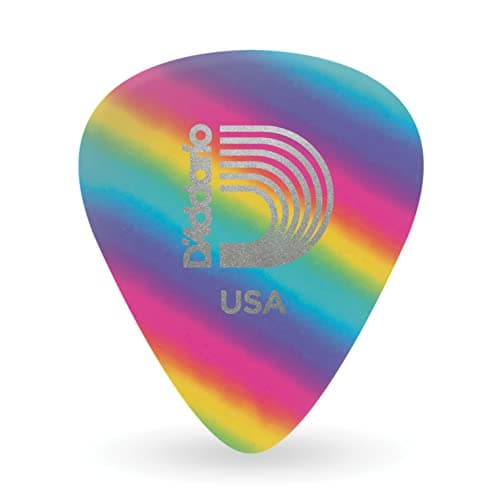 D'Addario Rainbow Celluloid Guitar Picks, Medium, 10 Pack