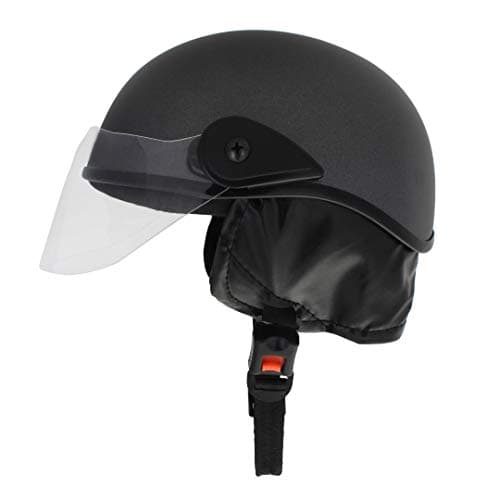 Western Era Half Helmet with Clear Visor for Men & Women ||Safety & Comfort|| Stylish Enhanced Design || (Large, Grey Matte) (Non-Motorized)