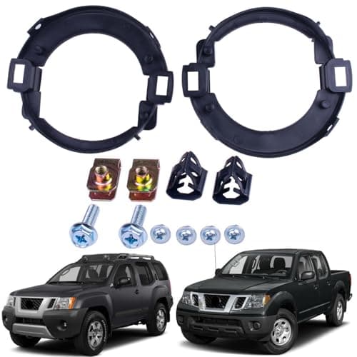 Prefer Warehouse One Set Fog Light Lamp Brackets + Screws + Clips Compatible With Nissan Frontier 2010-2019 & Xterra 2005-2015 Replaces NI2590102 DS684-B0000 26150-EA025 P14899CAPA