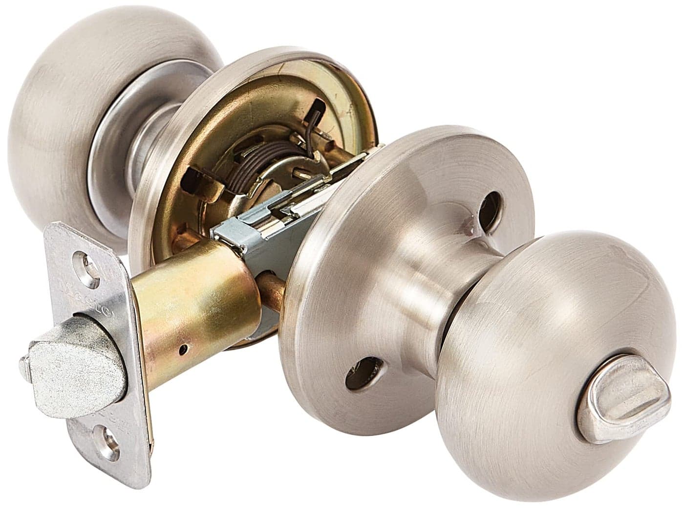 Master Lock Keyed Entry Door Lock, Biscuit Style Knob, Satin Nickel, BCO0115