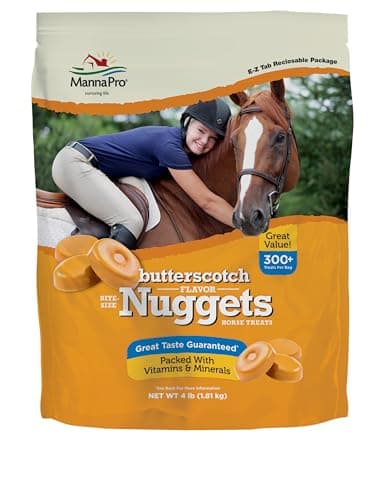 Manna Pro BiteSize Nuggets for Horses Horse Training Treats Butterscotch Flavored Treats for Horses 4 pounds