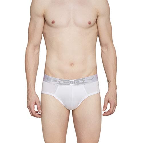 BODYCARE Cotton Printed Brief's for Men | Ultra Soft Plush Waistband for a Smooth Feel | Label Free Comfort | Colour White