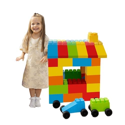 PLATPORTS 48Piece Jumbo Big Building Blocks Giant XL Large Plastic Blocks for Kids Ages 28 Indoor Outdoor Construction Play Set