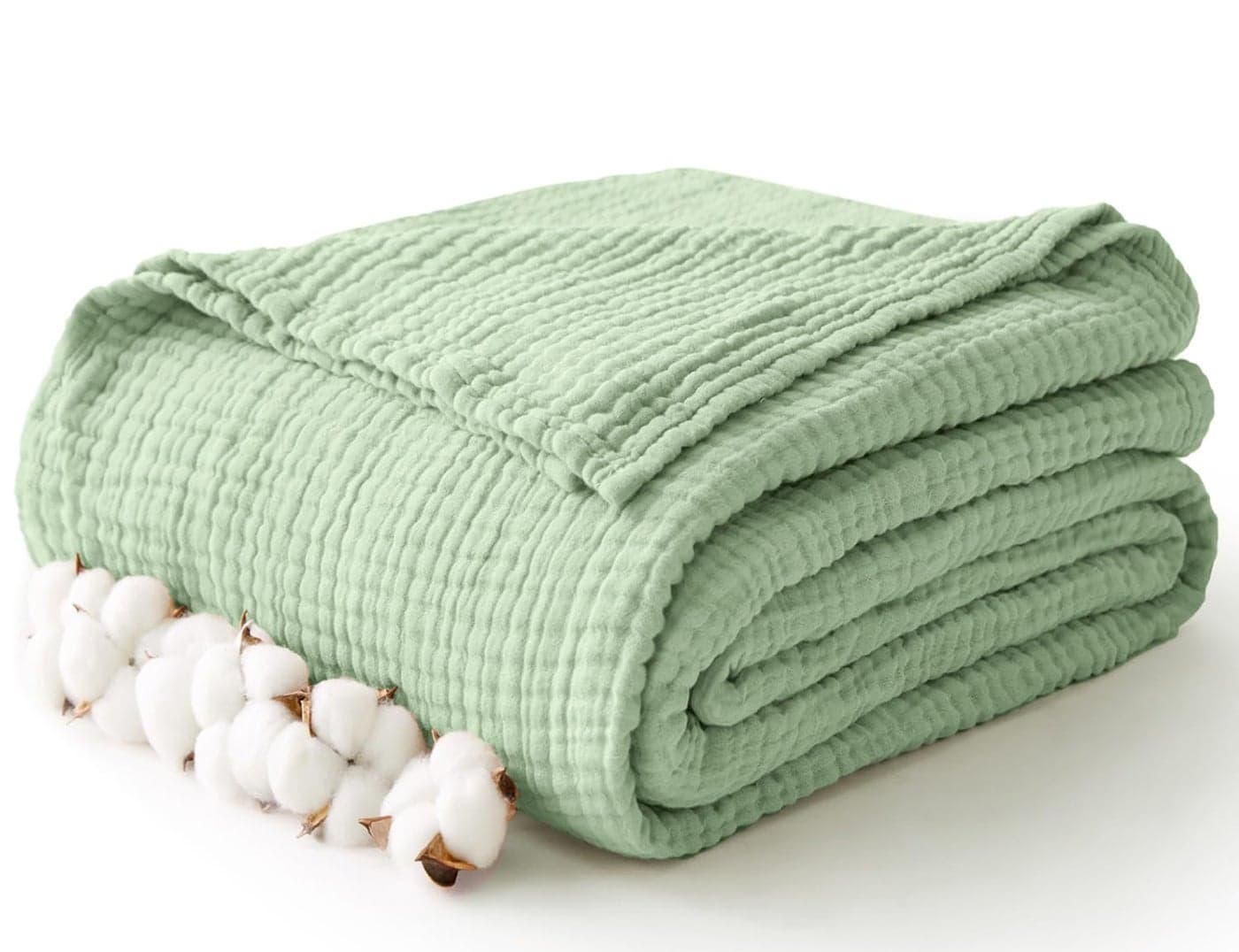 100 Cotton Muslin Blanket Large 50 x 70 6 Layers Breathable and Lightweight Cotton Throw Blanket for Bed and Couch Soft Quilt Bedspread Gauze Blanket for Adults All Season Sage Green