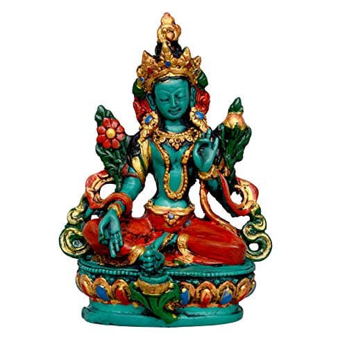 Dattatreya Polyresin Green Tara Devi ji Statue Height 6 Inches