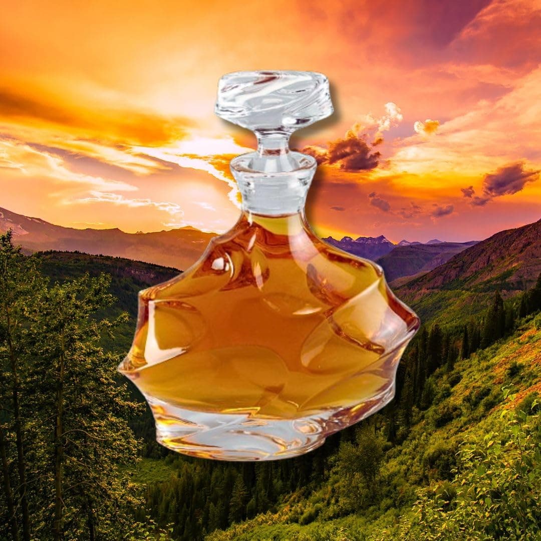 FALKOR Luxury Glassware Constatine Decanter Elegant Classy Decanter with Artistic Contemporary Design Whiskey Liquor Scotch Vodka or Wine 750 ML