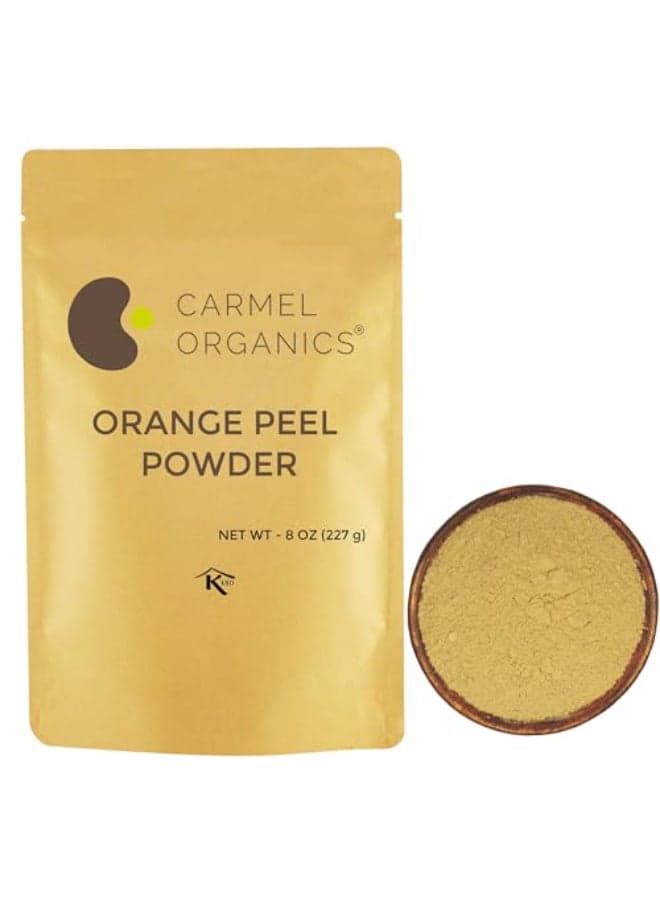 Orange Peel Powder 8 Ounce or 227 GramsPack of 1 Pure and Natural By Carmel Organics For Skin Care No Added Preservative Citrus Sinensis Powder