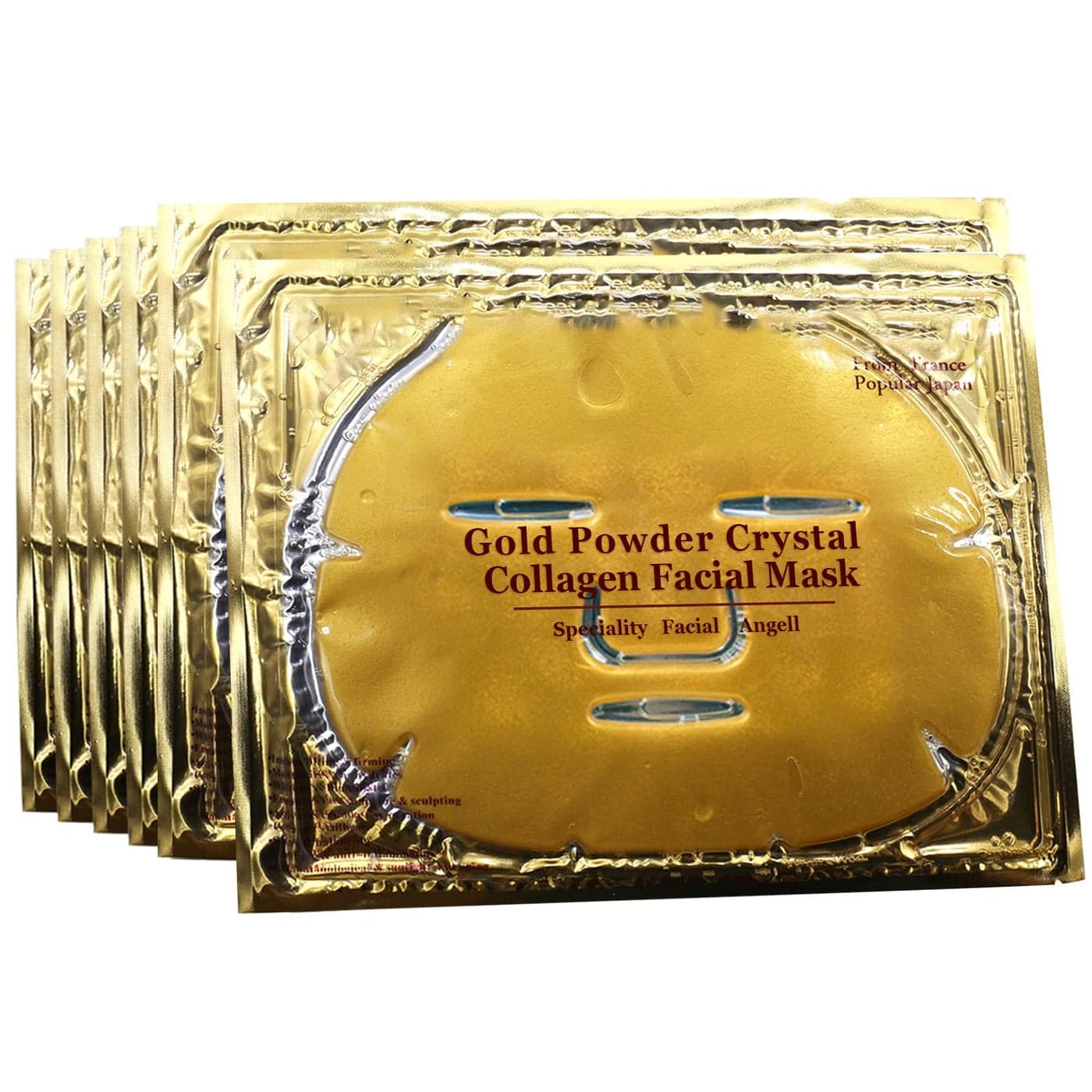 Permotary 6 PCS 24k Gold Crystal Gel Collagen Facial Masks Deep Moisturizing Facial Sheet for Women Skin Care Revitalize Skin