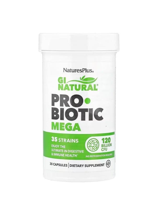 NaturesPlus, GI Natural® Probiotic Mega, 120 Billion CFU, 30 Capsules