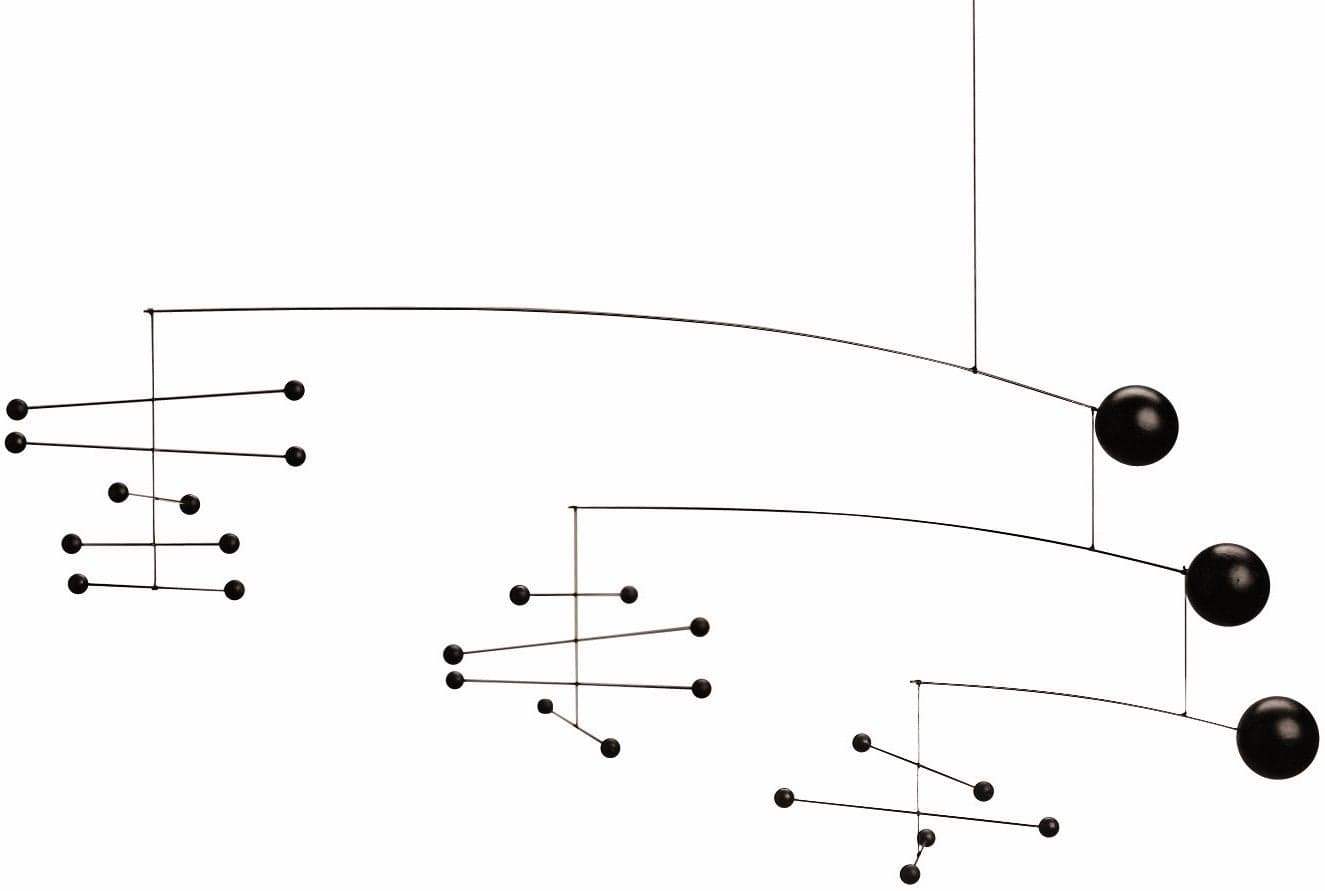 Symphony in 3 Movements Hanging Mobile 26 Inches Steel Handmade in Denmark by Flensted
