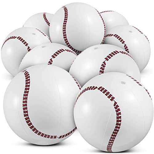 Bedwina Inflatable Baseball Pack of 12 16inch Baseball Beach Balls for Themed Party Decorations Birthday Decor Pool Ball Toys Party Favors Goodie Bags Favors for Kids Boys and Girls