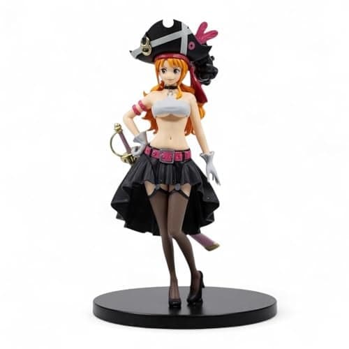 YOURKARTS.COMAnime Pirates Nami Figurine | One Piece Nami Collectible Action Figure | Cute Anime Girl Toy for Desk, Car & Home Decor | Gift for Collectible Gift for Anime Fans (Pirate Girl Nami)