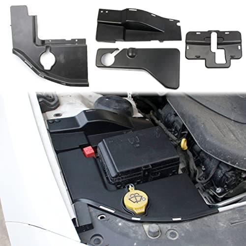 Black Plastic Engine Side Dust Cover Accessories for Dodge Charger 2011-2022 (4pcs in Engine Hood)