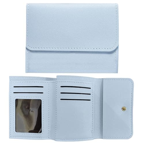 Kraptick Women's Wallet -Stylish and Compact Purse Clutch Wallet for Women, Stylish Card Coin Holder, Debit Card Holder, Money Organizer and Travel Wallet for Women with 7 Slots (Light Blue)